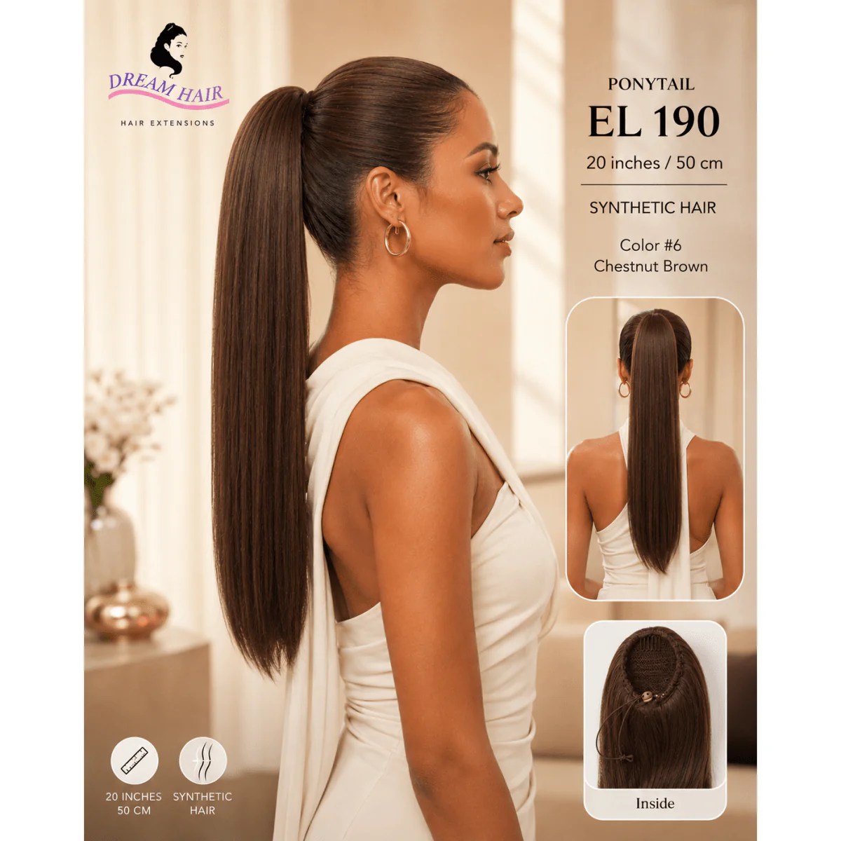 Dream Hair ponytail EL 190 20"/50cm Synthetic Hair - Image 5