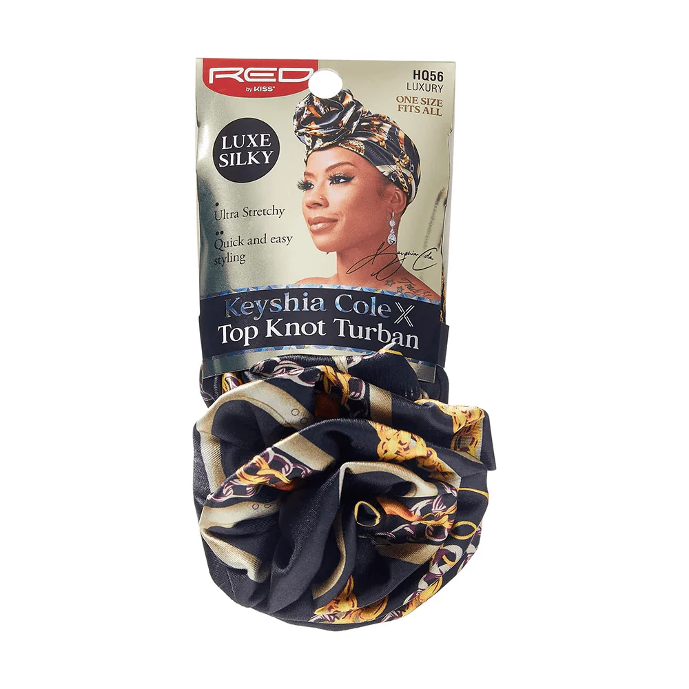 Red By Kiss Silky Luxe Keyshia Cole X Top Knot Turban - Black/Luxury - Image 7